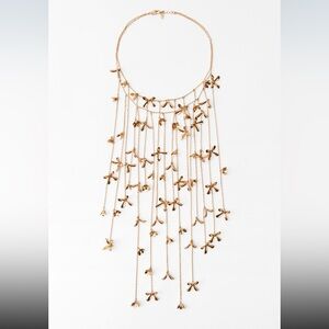 Zara cascade doble rows waterfall gold flowers necklace